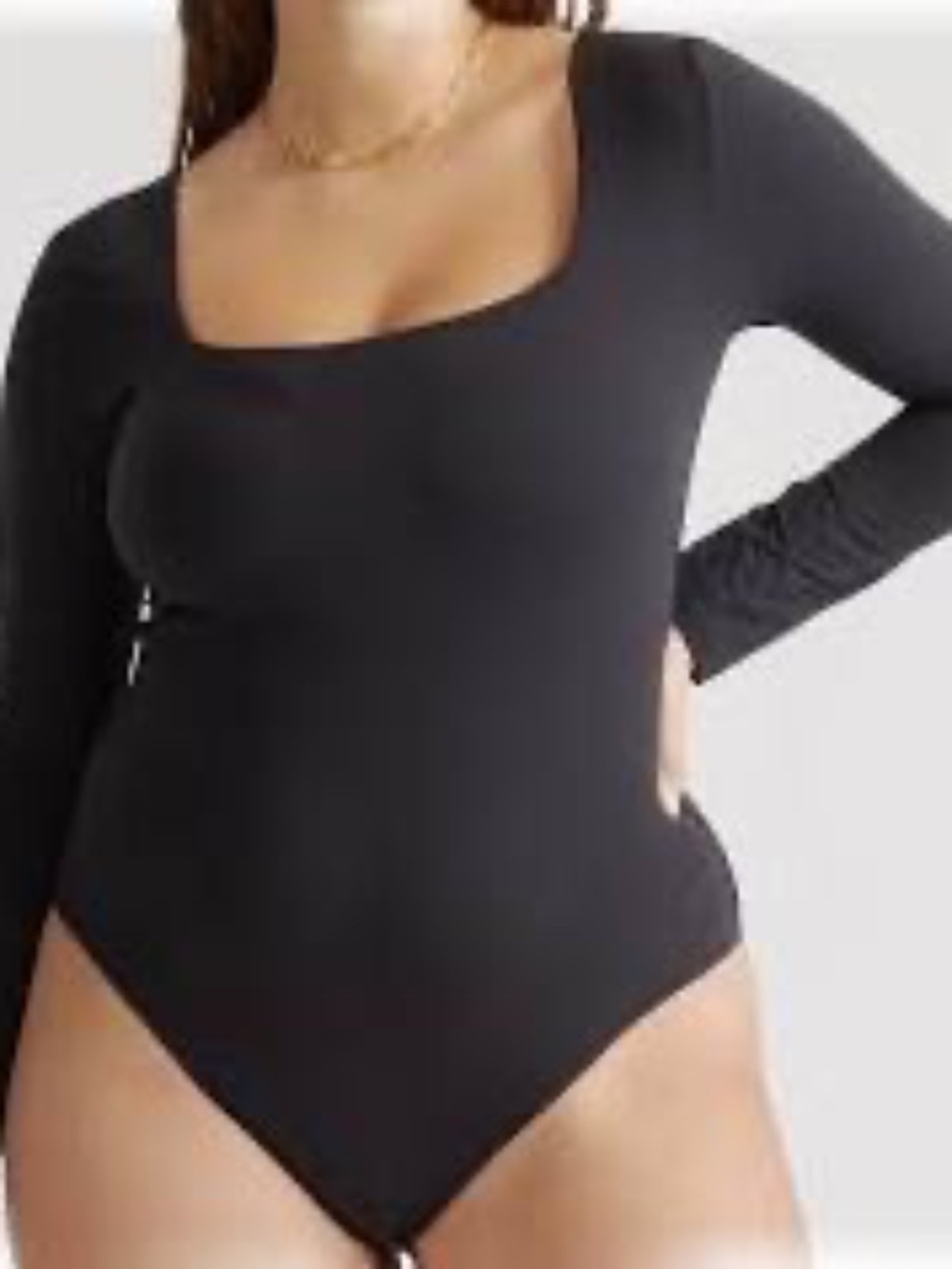 Quince Square Neck Long Sleeve Bodysuit XS